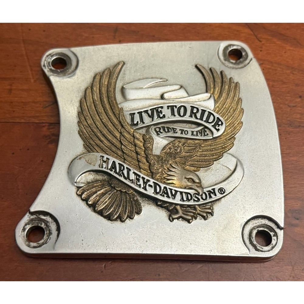 Vintage Harley Davidson Live to Ride Ride to Live Cam Cover Inspection 4 Hole